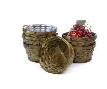 6  bamboo stain rnd bowl bo736 1s handles bowls trays