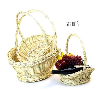 bleached willow oval gathering shop s3 sw320 3 wholesale basket containers handled