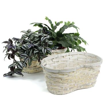 bamboo peanut shape white wash bo318 1w handles bowls trays