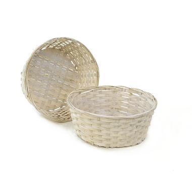 12  bamboo bowl painted white bo742 1w handles bowls trays