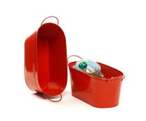 12  oval tin red tub by14 1r wholesale metal containers tubs