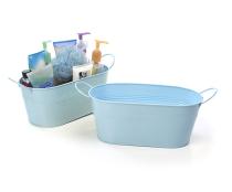 12  oval tub light blue by14 1lb wholesale metal containers tubs