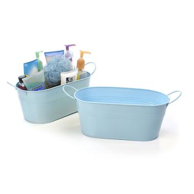 12  oval tub light blue by14 1lb wholesale metal containers tubs
