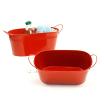 12  oval tin red tub by14 1r wholesale metal containers tubs