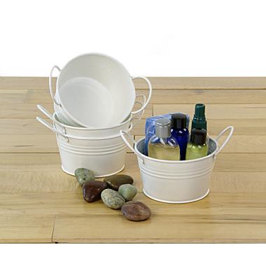 5  mini tin tub white by17 1w wholesale metal containers round tubs