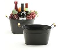 oval tub wood handle by20 1blk wholesale metal containers tubs