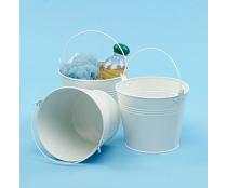 6  tin pail white by43 1w wholesale metal containers pails pots 6
