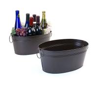 14  oval deep chocolate brown finish by68 1dkb wholesale metal containers