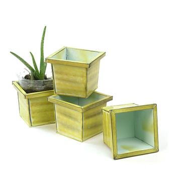 4 sq pot vintage green by58 1vgn wholesale metal containers pails pots rectangle