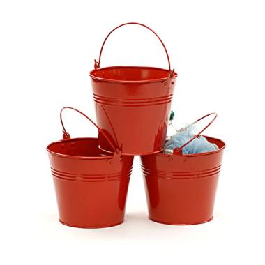 6  red galvanized pail by43 1r wholesale metal containers pails pots 6