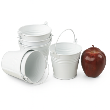 3 78  mini pail white by40 1w wholesale metal containers pails pots