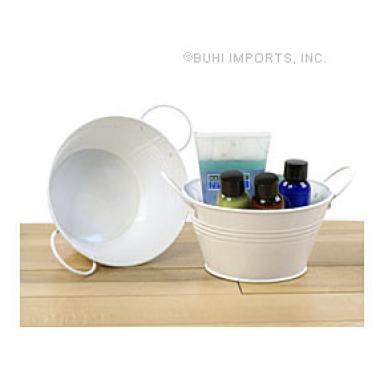 6  tin tub white by46 1w wholesale metal containers round tubs mini