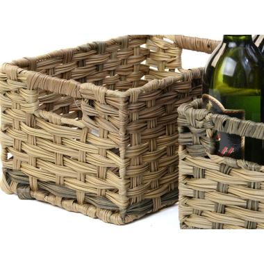 woven basket storage bin rectangle set 2 tp30 handles
