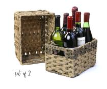woven basket storage bin rectangle set 2 tp30 handles