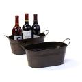 12  tin oval tub powder coated brown by14 1br wholesale metal containers