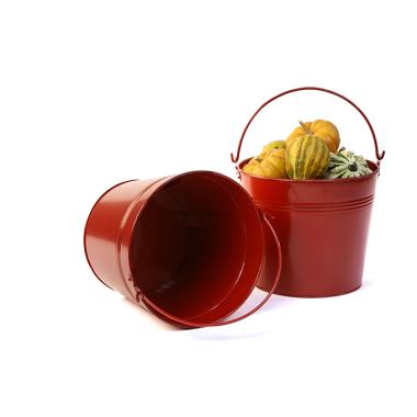 85  red round tin pail by28 1r wholesale metal containers pails pots