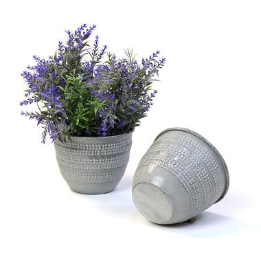 5  solid iron metal pot antique white by75 1xwh wholesale containers