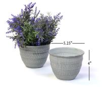 5  solid iron metal pot antique white by75 1xwh wholesale containers