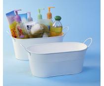 12  oval tub white by14 1w wholesale metal containers tubs 9