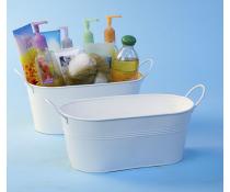 12  oval tub white by14 1w wholesale metal containers tubs 9