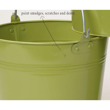 85  metal pail lime green distressed zby09 1lg wholesale containers