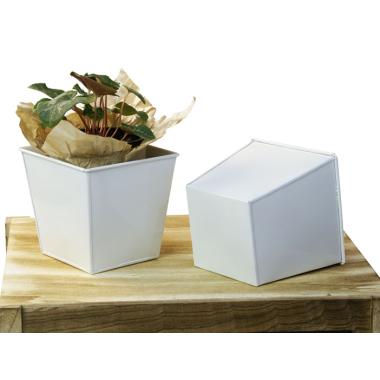 5 sq tin pot white by58 1w wholesale metal containers pails pots rectangle