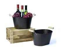 10  hammered tub wood handle by27 1 wholesale metal containers oval