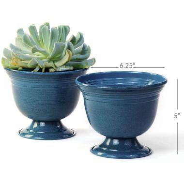 625  solid iron metal urn antique teal by72 1xtl wholesale containers