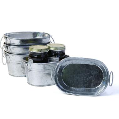 6  galvanized bowl oval by876 1 wholesale metal containers tubs 6