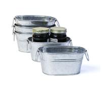 6  galvanized bowl oval by876 1 wholesale metal containers tubs 6