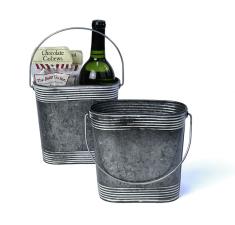 7  vintage oval bucket white stripes by107 1 wholesale metal containers