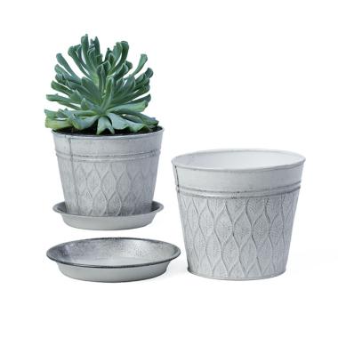 6  tin pot saucer antique white by206 1w wholesale covers