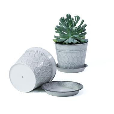 6  tin pot saucer antique white by206 1w wholesale covers