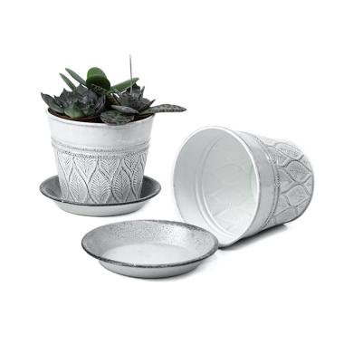 tin pot saucer antique white by204 1w wholesale metal containers pails