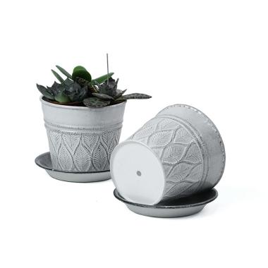 tin pot saucer antique white by204 1w wholesale metal containers pails