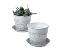 tin pot saucer antique white by204 1w wholesale metal containers pails