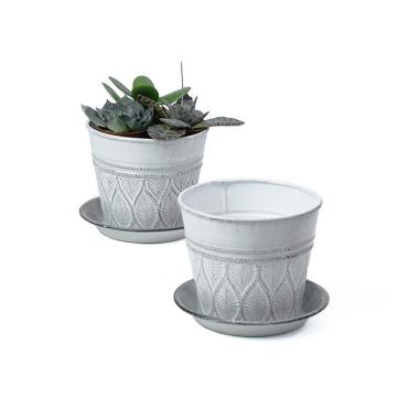 tin pot saucer antique white by204 1w wholesale metal containers pails