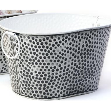 10  hammered tub antique white black dots by27 1aw wholesale metal