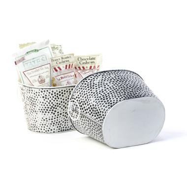 10  hammered tub antique white black dots by27 1aw wholesale metal