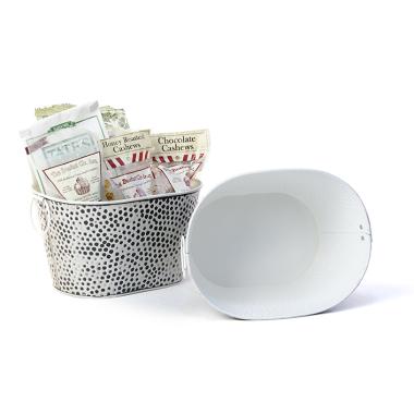 10  hammered tub antique white black dots by27 1aw wholesale metal