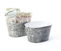 10  hammered tub antique white black dots by27 1aw wholesale metal