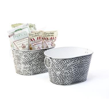 10  hammered tub antique white black dots by27 1aw wholesale metal