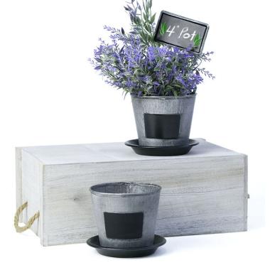 tin pot saucer vintage finish chalkboard by204 1vinch wholesale metal