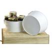 8  round tin tub white by18 1w wholesale metal containers tubs