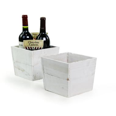 wood square pot deep white pd475 1w handles bowls trays