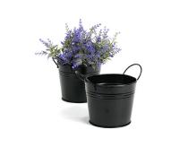 5  tin pot painted black by03 1blk wholesale metal containers pails
