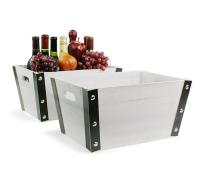 rect wooden crate white wash black medium td478 1w handles
