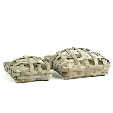 woodchip wall basket decor grey wash s2 wd340 2 wholesale baskets