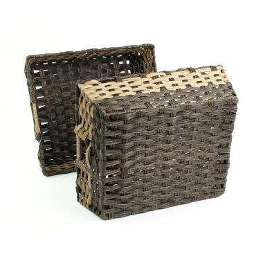 woven tray rectangle naturalbrown tp40 1nat handles bowls trays