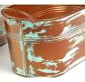 12  tin oval tub copperverdigris finish by14 1ver wholesale metal containers